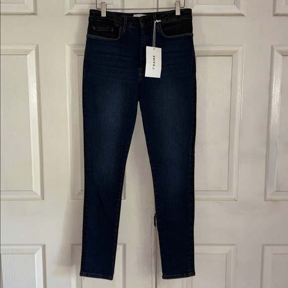 NWT Frame Le One Two Tone Skinny Jeans - Picture 5 of 12